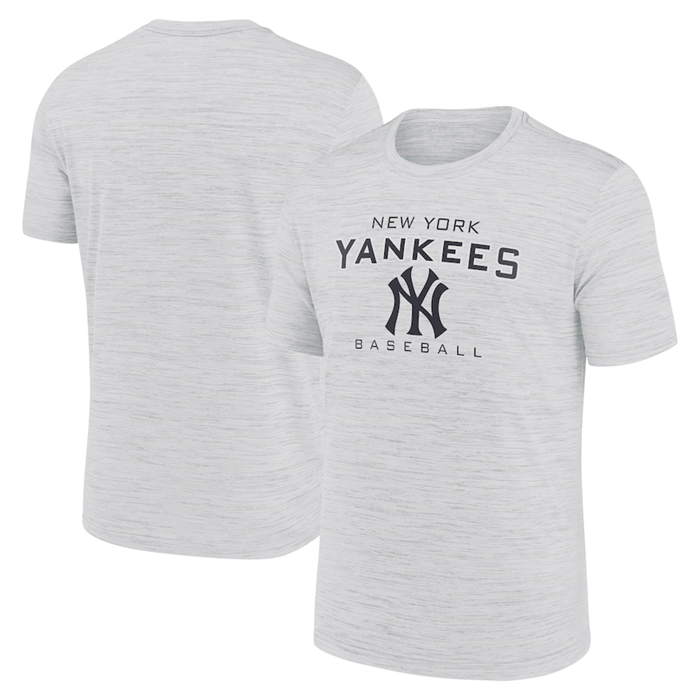 Men's New York Yankees Grey Velocity Practice Performance T-Shirt